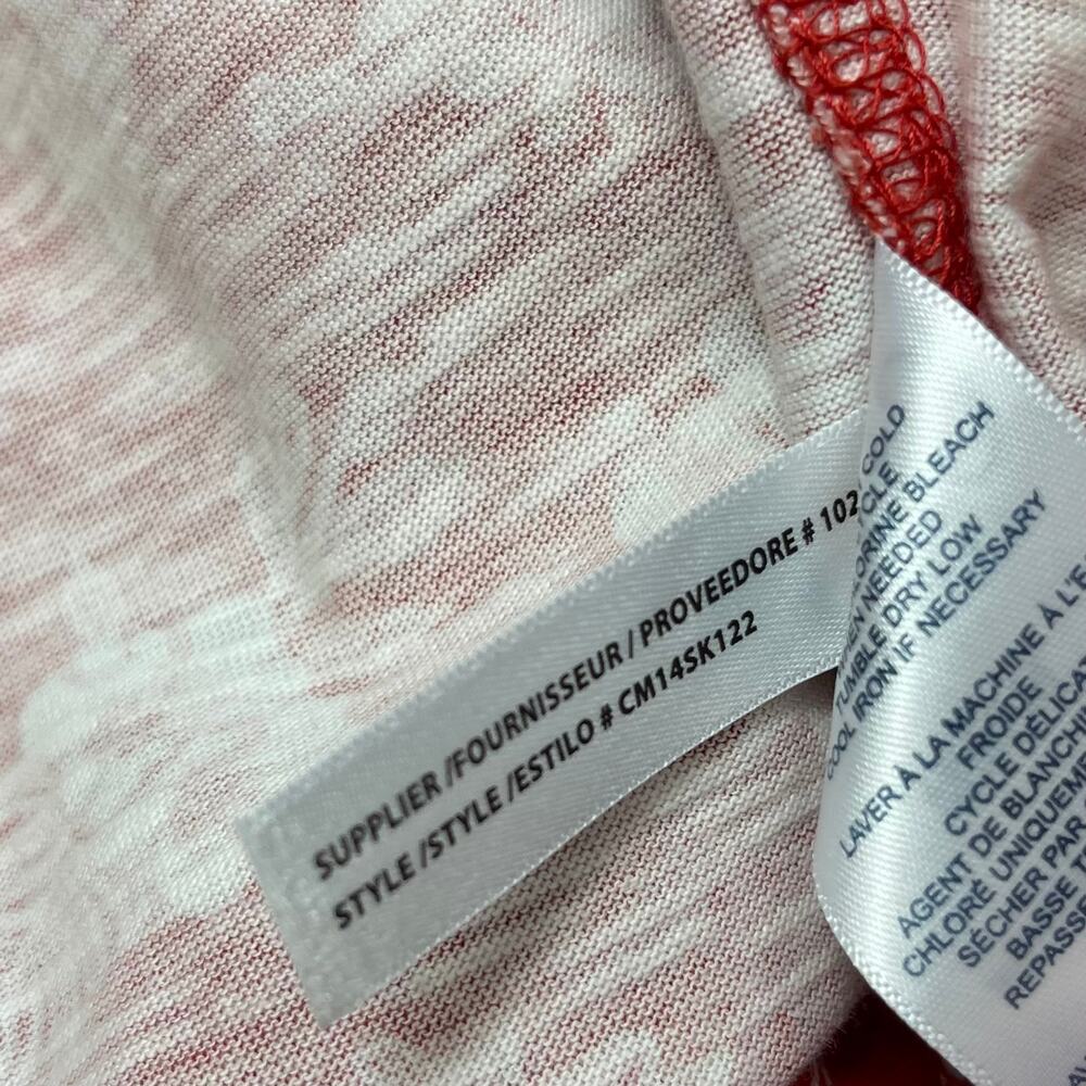 Chaps Mens Seacost Wash Button-Down Printed Shirt Size Medium Red White - Picture 7 of 10